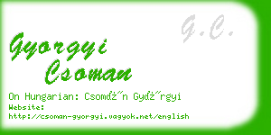 gyorgyi csoman business card